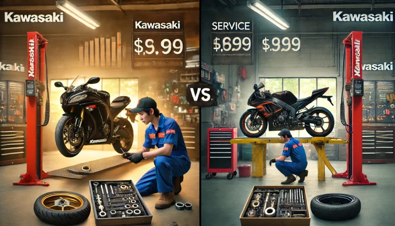 カワサキプラザの工賃が他のバイクショップと比べて高いのかを検証。コストパフォーマンスとサービス内容を詳しく解説。