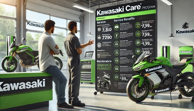 カワサキケアの料金体系とサービス内容を詳しく解説。定期点検やオイル交換のコストを抑えるメリットについて紹介。