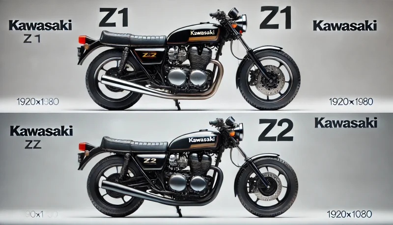 Z1とZ2の違いを視覚的に比較したスタジオ内の説明付きリアル画像。